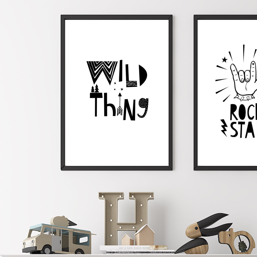 Wild Thing - Mono A4 Print By Mini Learners - stoneandcoshop