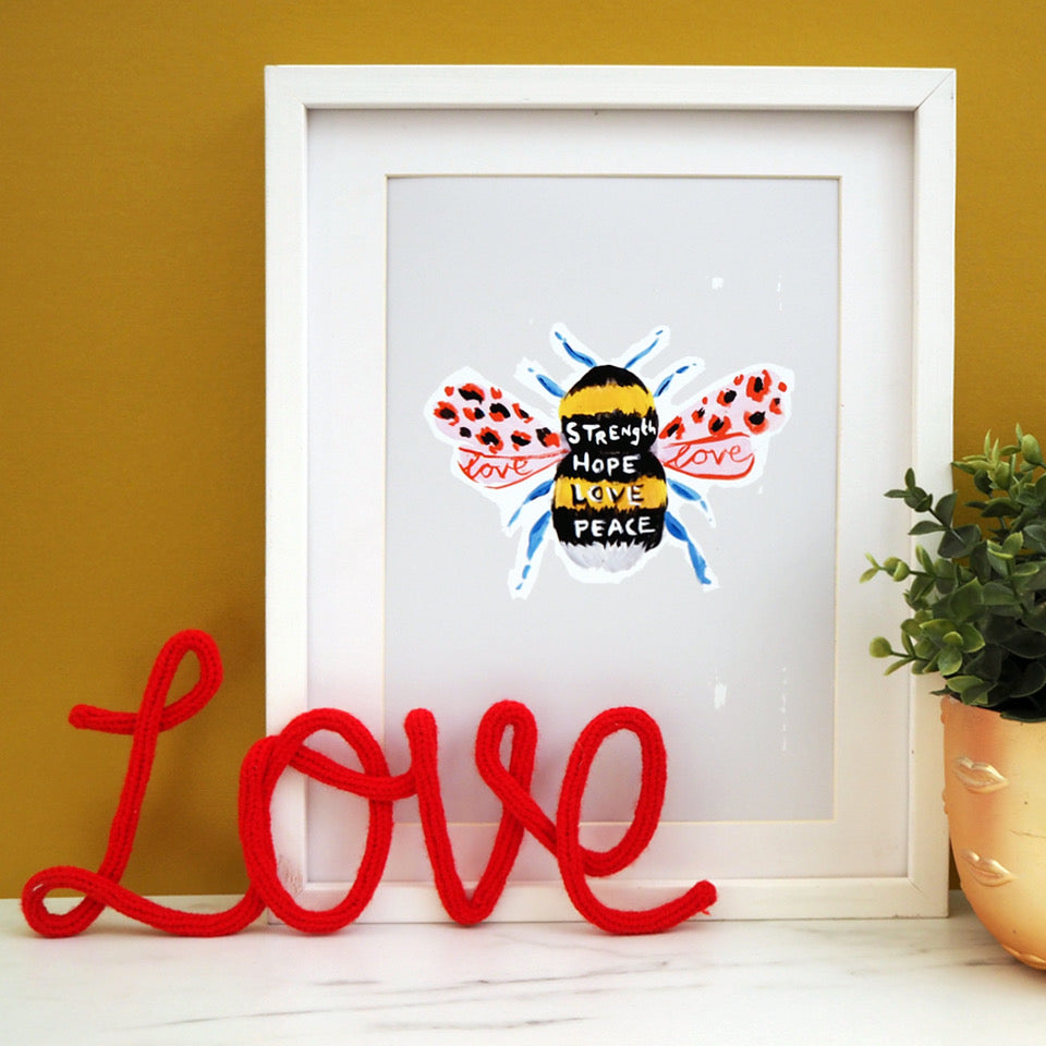 Bee A4 print by Eleanor Bowmer