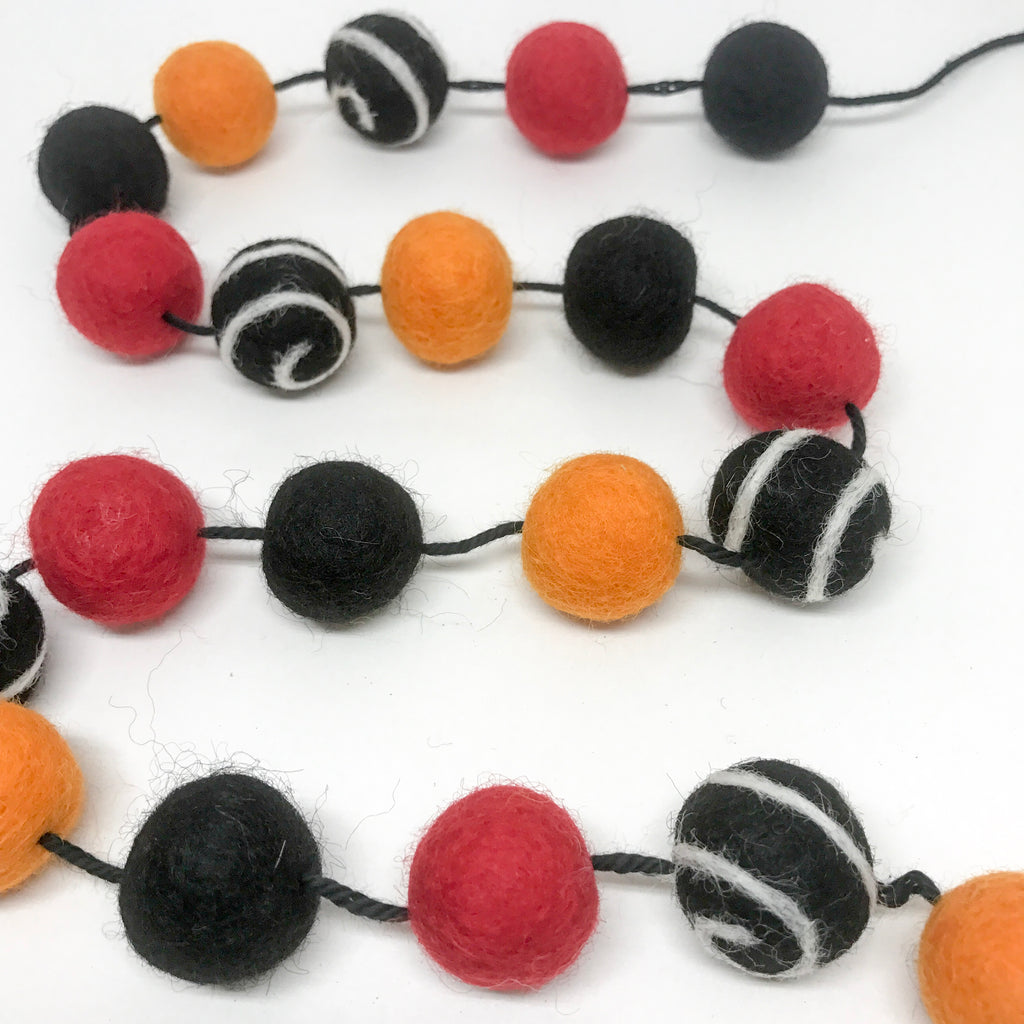 Stone and Co Felt Ball Halloween Pom Pom Garland - Limited Edition Trick or Treat - stoneandcoshop