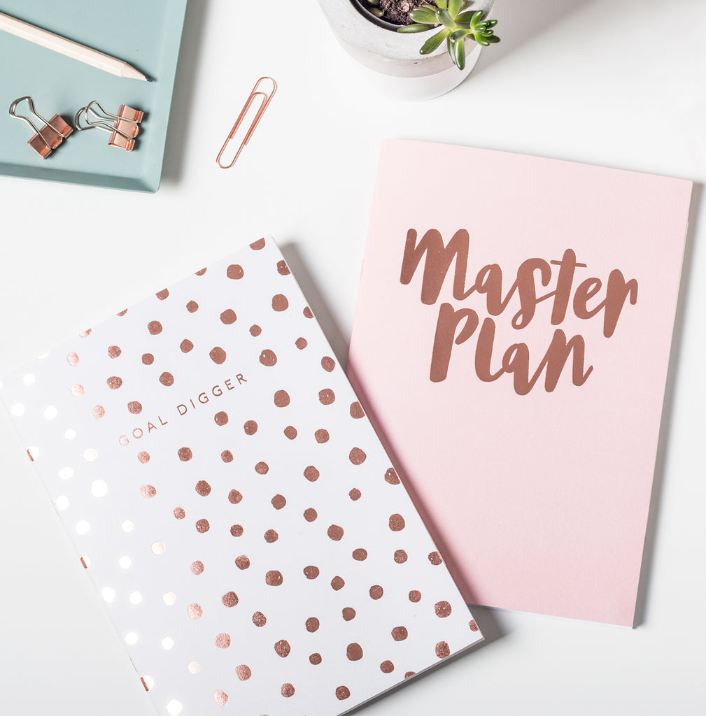 Master Plan and Goal Digger Set Of Two Notepads By Sadler Jones - stoneandcoshop