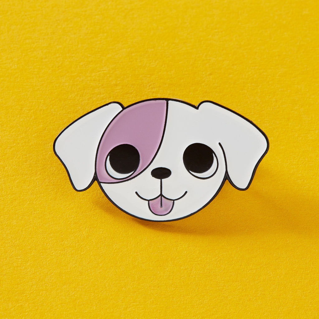 Pink Puppy Enamel Pin by Punky Pins - stoneandcoshop