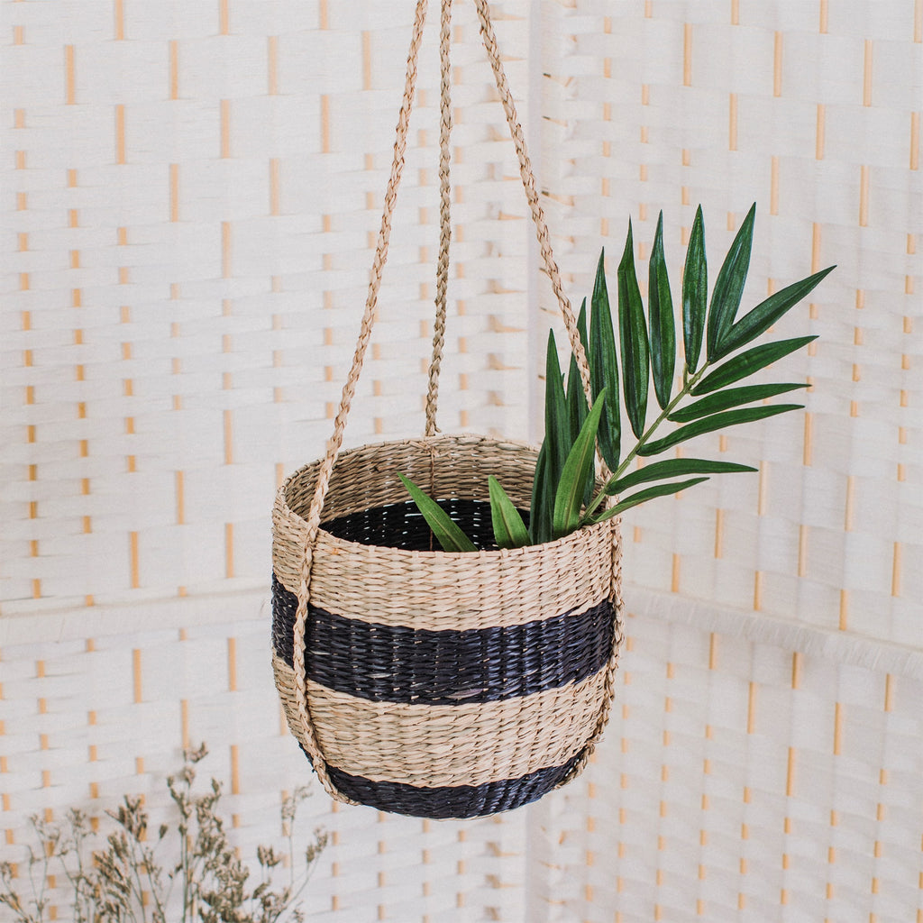 Natural Seagrass Hanging Plant Pot - stoneandcoshop