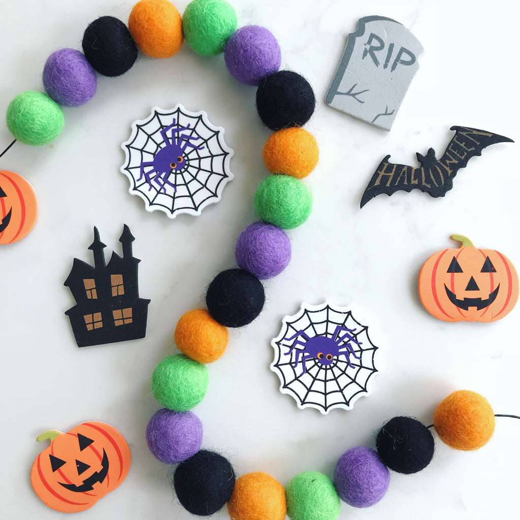 Stone and Co Felt Ball Halloween Pom Pom Garland - Limited Edition Witches Brew - stoneandcoshop