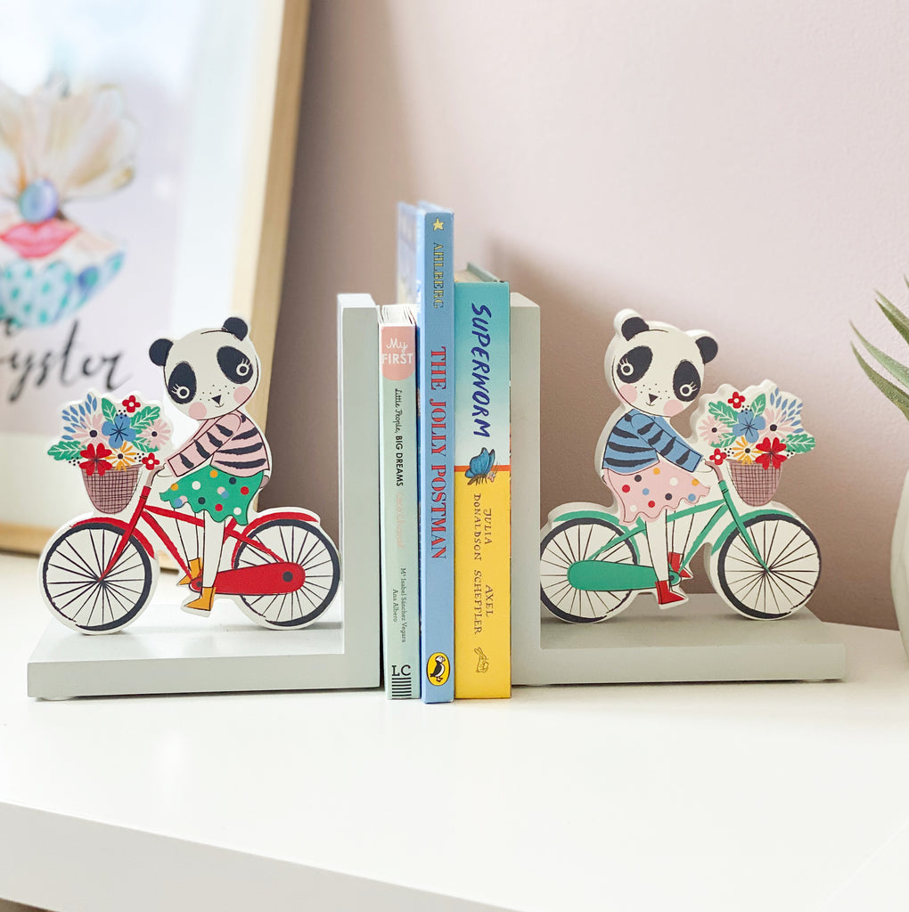 Vintage Polka Dot Panda Bookends From Gisela And Graham - stoneandcoshop