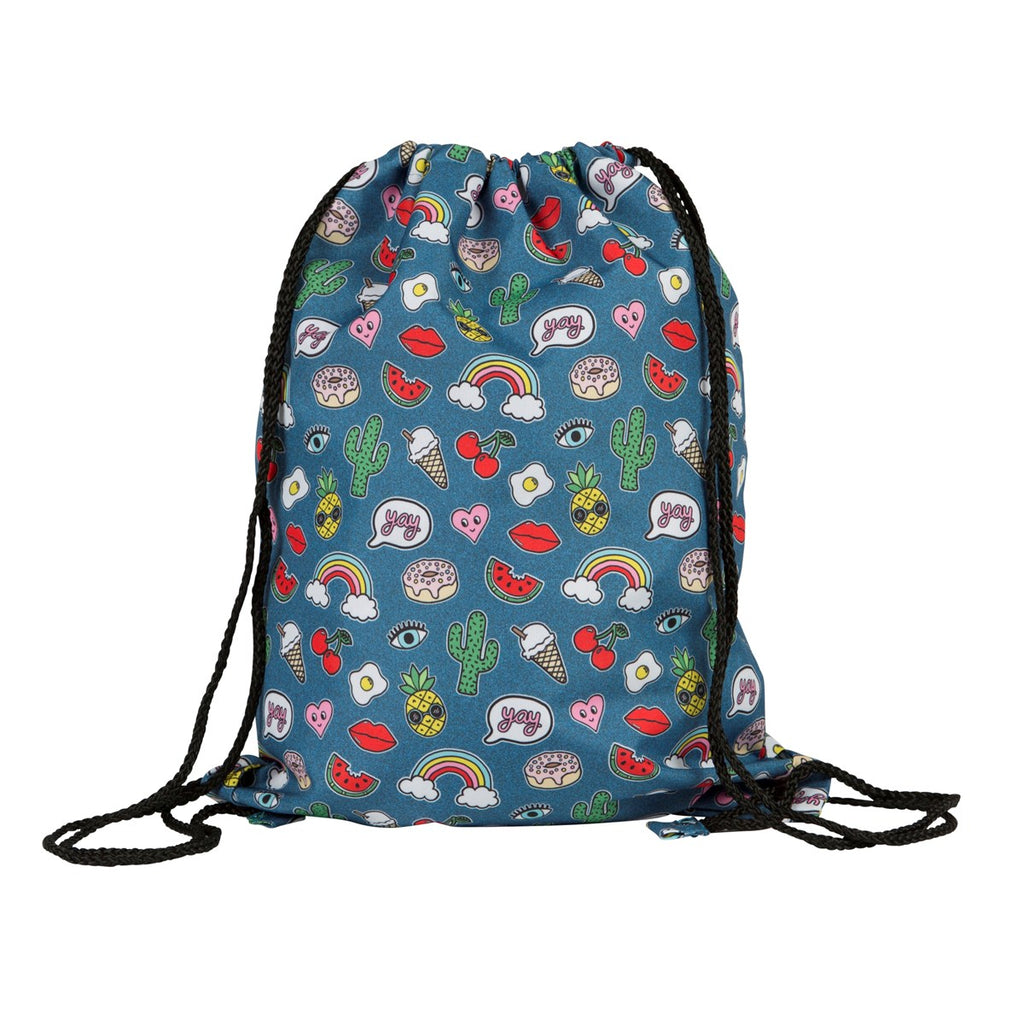 Patches and Pins Drawstring Childrens Bag - stoneandcoshop
