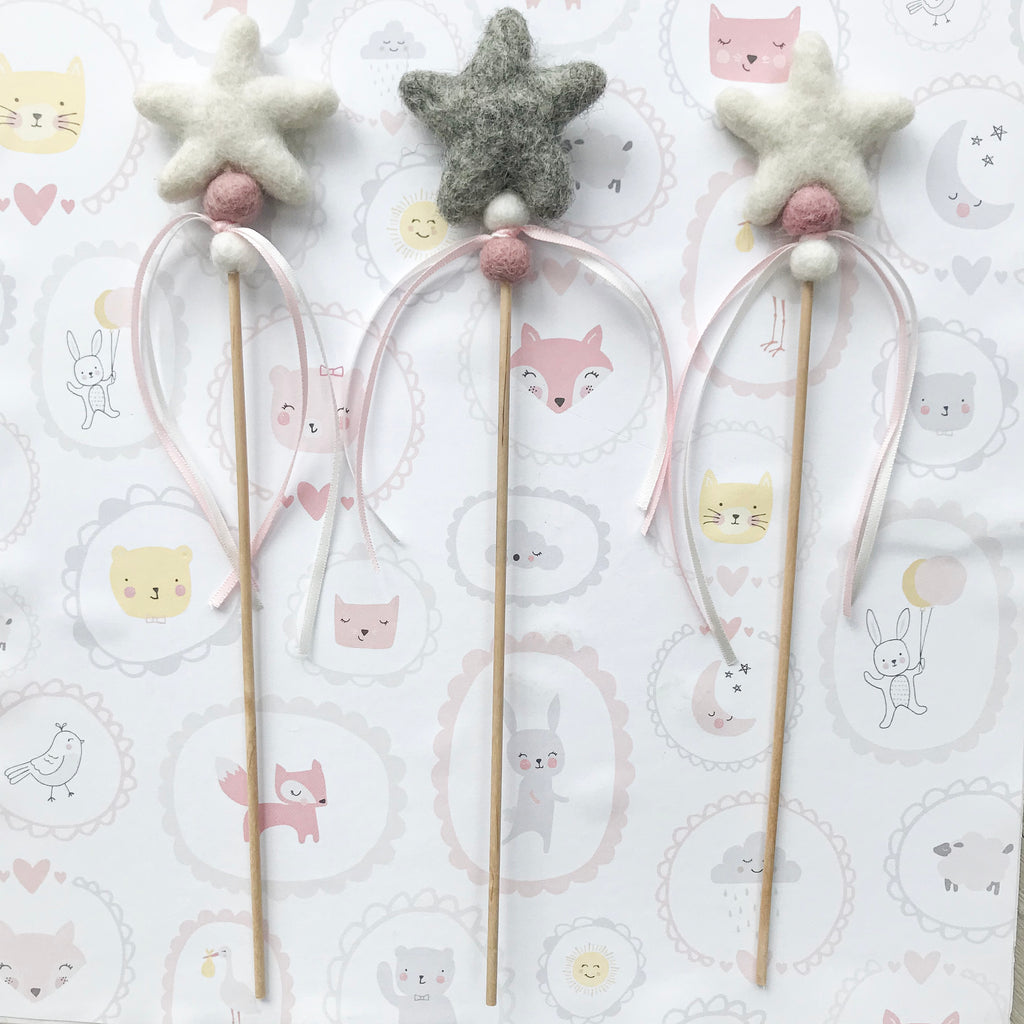 Felt Star Fairy and Wizard Wands - stoneandcoshop