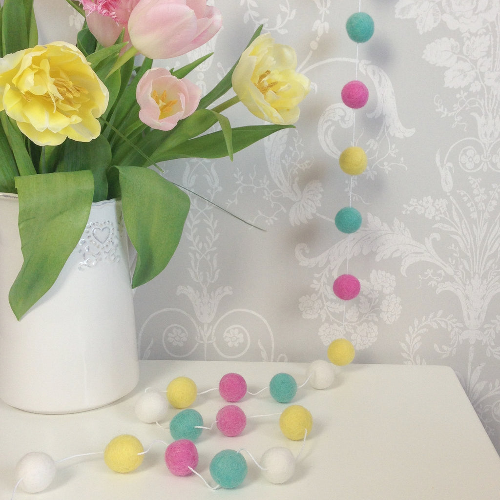 Stone and Co Felt Ball Pom Garland Summer Time - stoneandcoshop