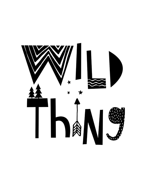 Wild Thing - Mono A4 Print By Mini Learners - stoneandcoshop