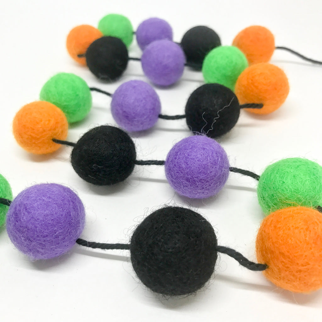 Stone and Co Felt Ball Halloween Pom Pom Garland - Limited Edition Witches Brew - stoneandcoshop